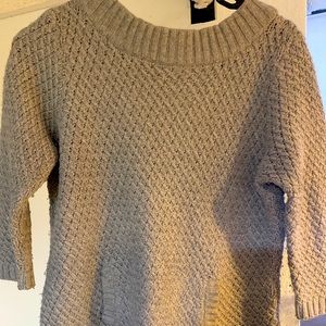 Talbots Petites Sweater Womens Gray Size M Cable Knit